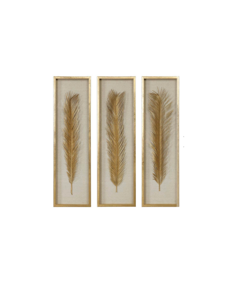 Palma Gold Leaf Shadow Box Set of 3 - Gold