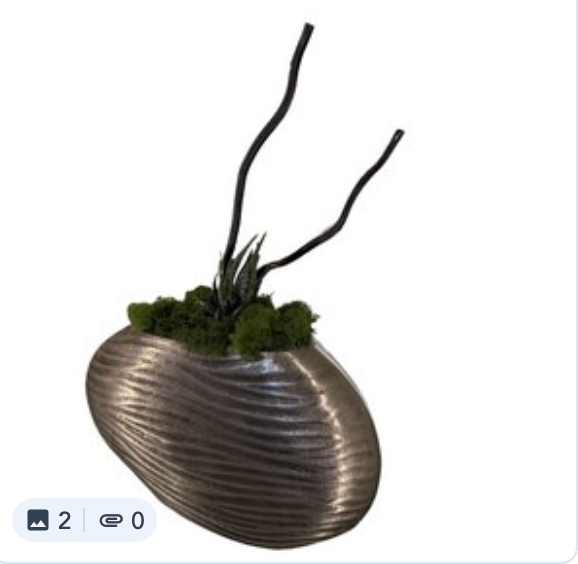 Silver wave container floral - Green