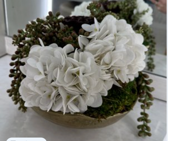 Round Gold Bowl Floral - Green