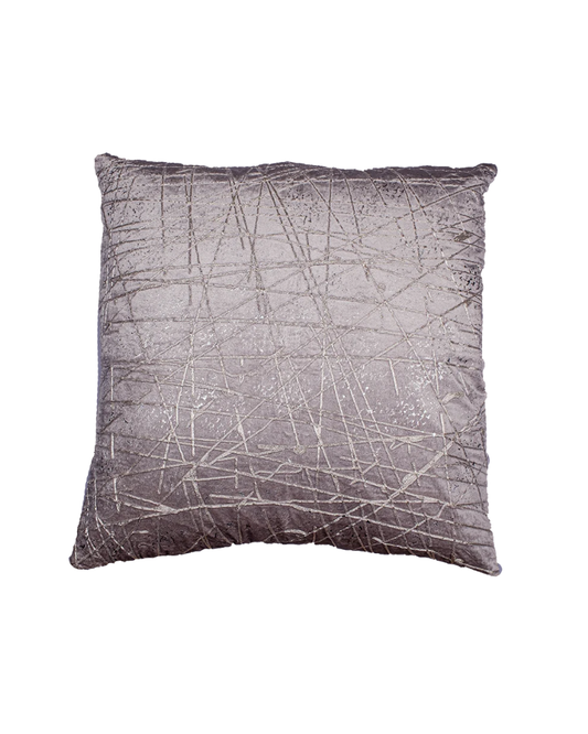 22x22 Silver Velvet with Abstract Metallic Embroidery & Foil