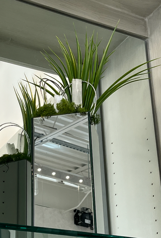 Tall Mirrored Box Floral